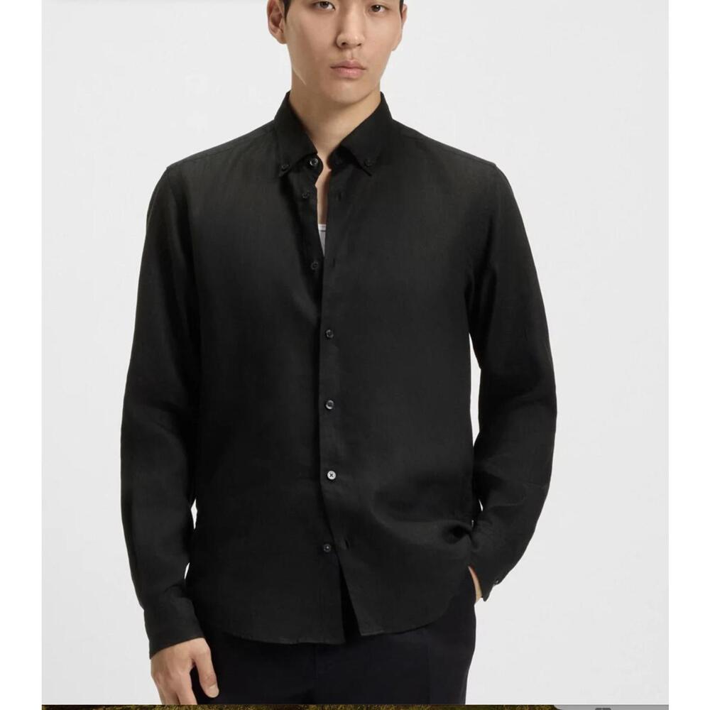 Hugo Boss Regular Fit Black‎ Button-Up Dress Shirt Size 41 / 16
